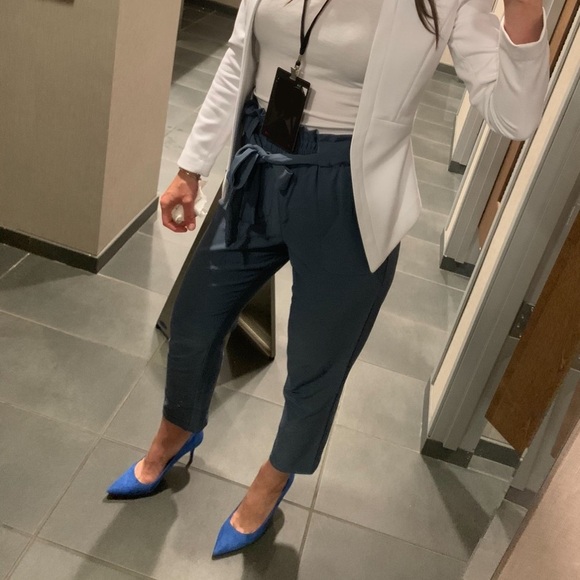 Grace Karin pants | Navy Paperbag Waist - Picture 5 of 7